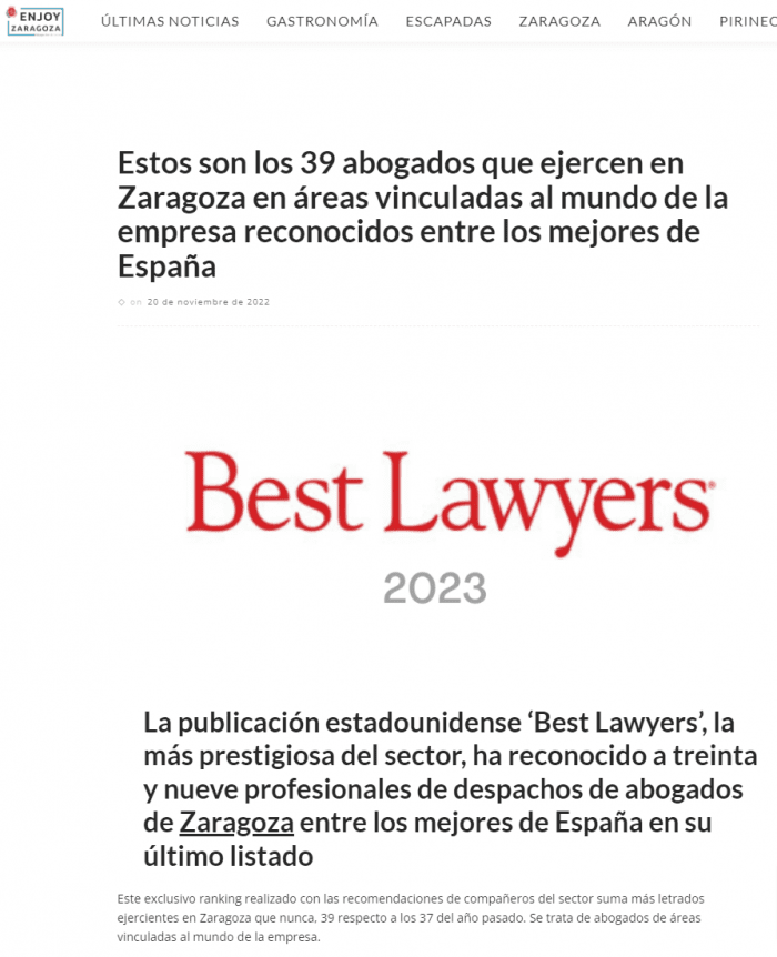 2022.11.20 Enjoy Aragón (best lawyers,