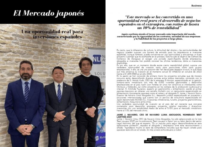 El mercado japones Navarro Llima Abogados zaragoza oportunidad de inversion