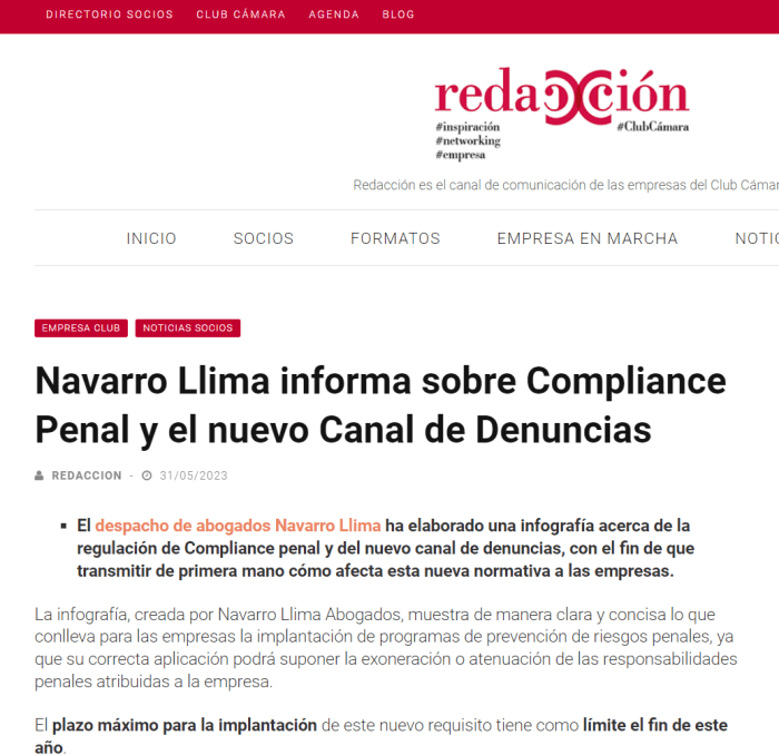 Compliance Penal y canal de denuncias Cámara de Comercio Zaragoza