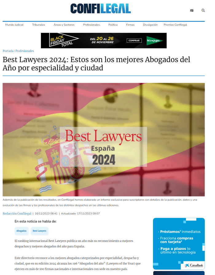 2023.11.16 ConfiLegal (Reconocimiento Best Lawyers 2024 de Jaime J. Navarro)