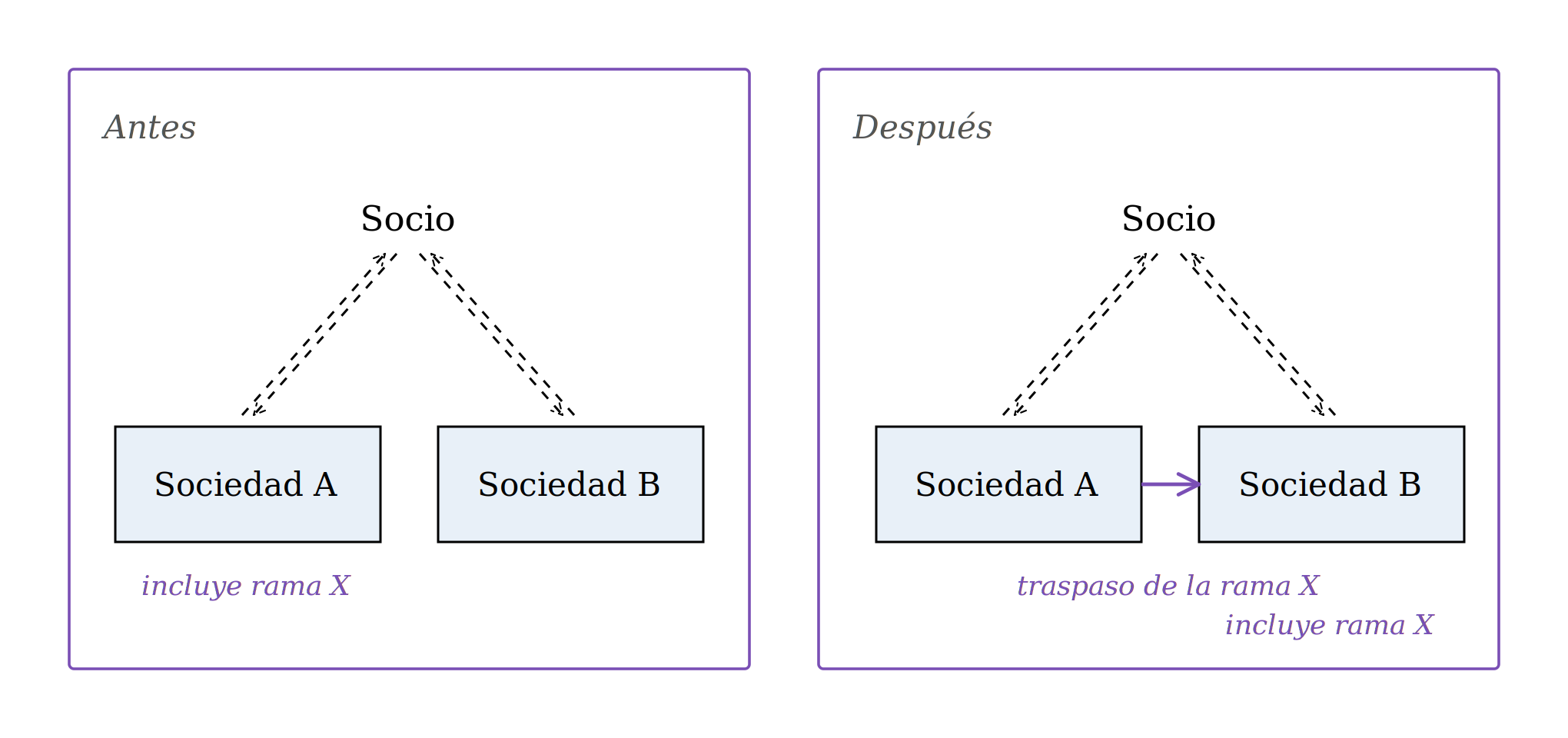 Esquema escision de sociedades gemelas Navarro Llima Abogados
